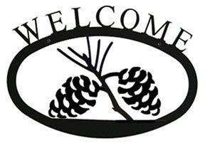 Pinecone Welcome Sign Sm - WEL-89-S