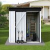 Metal garden sheds 5ftx3ft outdoor storage sheds White+Black - as Pic