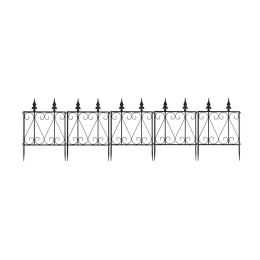 Garden fence; rust-proof metal wire fence; outdoor landscape decoration edge; black folding iron wire fence; flower bed animal dog fence - as Pic