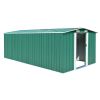 Garden Shed 101.2" x 192.5" x 71.3" Metal Green - Green