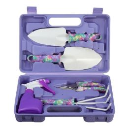 Garden Tool Set Household Soil Loosening Shovel Planting Hand Tool Set - Purple - 5 Pcs
