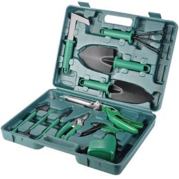Garden Tool Set Household Soil Loosening Shovel Planting Hand Tool Set - Green - 10 Pcs