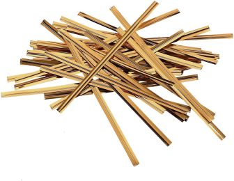 Amiff 1000 Pack of Glossy Gold Twist Ties 4" Bag Ties Foil Twist Ties for Cellophane Bags and Party Bags; Foil Coated Ties; Bendable Multi-Function St