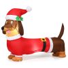 5 Feet Inflatable Christmas Dog with LED Lights - as show