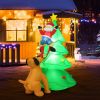6.5 Feet Outdoor Inflatable Christmas Tree Santa Decor with LED Lights - as show