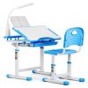 Kids Desk And Chair Set Children Table Storage Lamp - sky blue