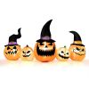 Happy Halloween Inflatable Spoof Ghost Yard Decoration With LED Lights - Orange - 8 FT