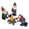 4Pcs Fairy Garden Gnomes My Little Friend Drunk Gnome Dwarfs Statue Gifts Decor - as photo shows
