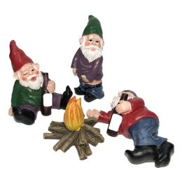 4Pcs Fairy Garden Gnomes My Little Friend Drunk Gnome Dwarfs Statue Gifts Decor - as photo shows