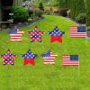 8Pcs 4th of July Yard Signs with Stakes Patriotic Star Ornament for Garden Decor - as photo shows
