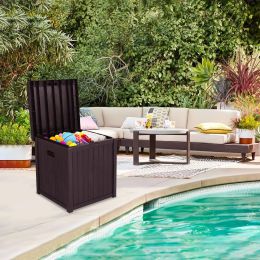 Free shipping 51gal 195L Outdoor Garden Plastic Storage Deck Box Chest Tools Cushions Toys Lockable Seat Waterproof  YJ - brown