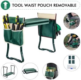 Garden Kneeler and Seat with 2 Bonus Tool Pouches - Portable Garden Bench EVA Foam Pad with Kneeling Pad for Gardening - Sturdy, Lightweight and Pract