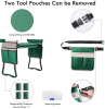 Garden Kneeler and Seat with 2 Bonus Tool Pouches - Portable Garden Bench EVA Foam Pad with Kneeling Pad for Gardening - Sturdy, Lightweight and Pract