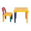 Kids Alphabet Table and Chair Set, Plastic Activity Furniture for Toddler, Study Play Arts Dining Patio Desk for Baby Girls/Boys (Age 3 and Up) RT - Y