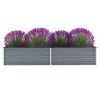 Garden Raised Bed Galvanized Steel 94.5"x31.5"x17.7" Gray - Grey