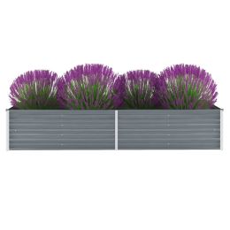 Garden Raised Bed Galvanized Steel 94.5"x31.5"x17.7" Gray - Grey