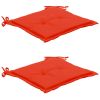 Garden Chair Cushions 2 pcs Red 19.7"x19.7"x1.2" - Red