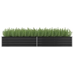 Garden Raised Bed Anthracite 126"x31.5"x17.7" Galvanized Steel - Anthracite