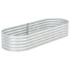 Garden Raised Bed 94.5"x31.5"x17.3" Galvanized Steel Silver - Silver