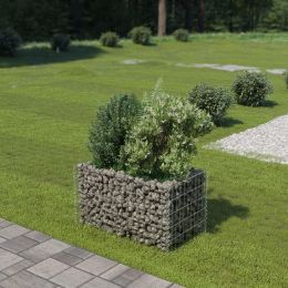 Gabion Raised Bed Galvanized Steel 35.4"x19.7"x19.7" - Silver