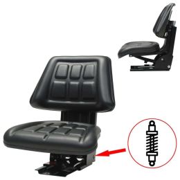 Tractor Seat with Suspension Black - Black