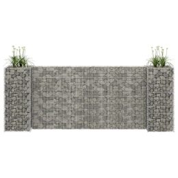H-Shaped Gabion Planter Steel Wire 102.4"x15.7"x39.4" - Silver