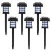 Free shipping 6pcs White LED Solar Lantern Torch Light Garden Landscape Lighting YJ - 6PCS