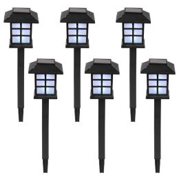 Free shipping 6pcs White LED Solar Lantern Torch Light Garden Landscape Lighting YJ - 6PCS