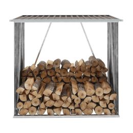 Garden Log Storage Shed Galvanized Steel 64.2"x32.7"x60.6" Brown - Brown
