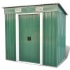 Green Pent Roof Metal Garden Shed Incl. Foundation 83 f3 - Green