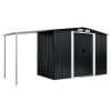 Garden Shed with Sliding Doors Anthracite 152"x51.6"x70.1" Steel - Grey