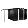 Garden Shed with Sliding Doors Anthracite 152"x80.7"x70.1" Steel - Grey