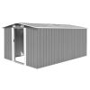 Garden Shed 101.2"x154.3"x71.3" Metal Gray - Grey
