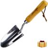Gardtech Garden Trowels with Wooden Handle;  Stainless Steel Garden Hand Shovel;  Garden Spade;  Gardening Hand Tools for Transplanting Digging Weedin