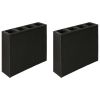 Garden Raised Bed with 4 Pots 2 pcs Poly Rattan Black - Black