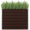 Garden Raised Bed Brown 39.4"x15.7"x30.3" Galvanized Steel - Brown