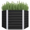 Garden Raised Bed Anthracite 50.8"x50.8"x30.3" Galvanized Steel - Anthracite