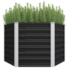Garden Raised Bed Anthracite 50.8"x50.8"x30.3" Galvanized Steel - Anthracite