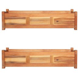 Garden Raised Beds 2 pcs Acacia Wood 39.4"x11.8"x9.8" - Brown