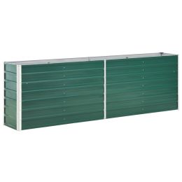 Garden Raised Bed Galvanized Steel 94.5"x15.7"x30.3" Green - Green