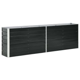 Garden Raised Bed Galvanized Steel 94.5"x15.7"x30.3" Anthracite - Anthracite