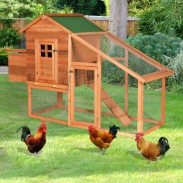 Wooden Chicken Coop;  Large Wooden Outdoor Hen Cage Hen House;  Outdoor Rabbit Hutch Large Bunny Cage;  Bunny Hutch with Ventilation Door;  Removable