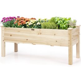 Raised Garden Beds Elevated Planter Box Wood For Vegetables Flowers Herbs - Wood - solid fir