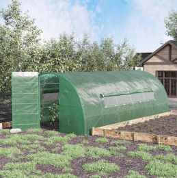 19'x9.6'x6.5' Large Walk-in Tunnel Greenhouse Garden Planting Hot House;  Green - Green
