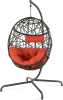 Hanging Egg Chair Outdoor Indoor Patio Swing Chair with UV Resistant Cushion Wicker Rattan Hammock Basket Chair with Stand (Turqoise) - Red
