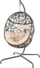 Hanging Egg Chair Outdoor Indoor Patio Swing Chair with UV Resistant Cushion Wicker Rattan Hammock Basket Chair with Stand (Turqoise) - Beige