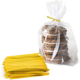 Pack of 2000 Yellow Paper Twist Ties 4' Long and 3/16' Yellow Twist Ties for Plastic Trash Bread Bags Paper Coated Ties Multi Function Strong Wire Tie
