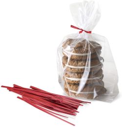 Pack of 2000 Red Plastic Twist Ties 8' Standard Red Colored Bag Ties 8' For Bread Bags Plastic Coated Metal Ties Bendable Multi Function Strong Wire T