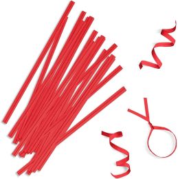 Pack of 2000 Red Plastic Twist Ties 6" Standard Red Colored Bag Ties 6" For Bread Bags Plastic Coated Metal Ties Bendable Multi Function Strong Wire T