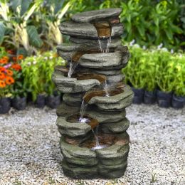 30.7inches Outdoor Water Fountain with Led Lights - 30.7inches